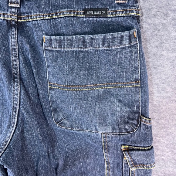 WRG Jeans Co Boys Size 16 Blue Denim Cargo Carpenter Pants Wide Leg - Picture 4 of 8